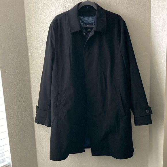 Hart Schaffner Marx Smart Mens Coat Size 42 R Rain Snow Repellent Black Jacket - Picture 1 of 6